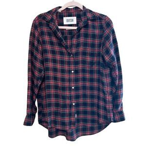 Grayson The Hero Red Plaid Button Up Shirt 2 Small 100% Lyocell Frank Eileen
